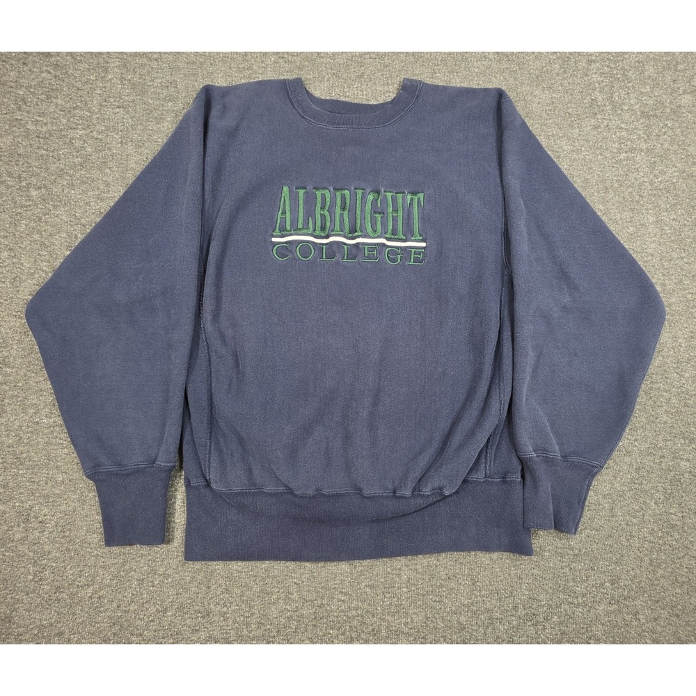 Vintage Champion Reverse Weave faded Blue Sz Large Made in USA, ALBRIGHT College